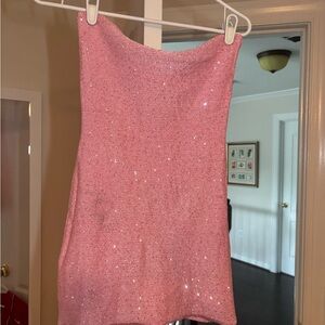 Pink Sequin Women's Top